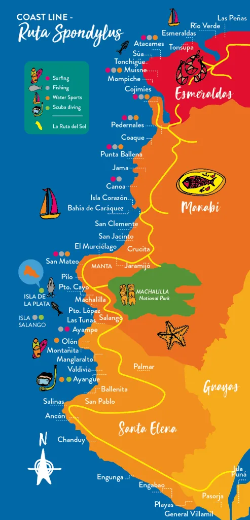 Mapa de la Ruta del Spondylus